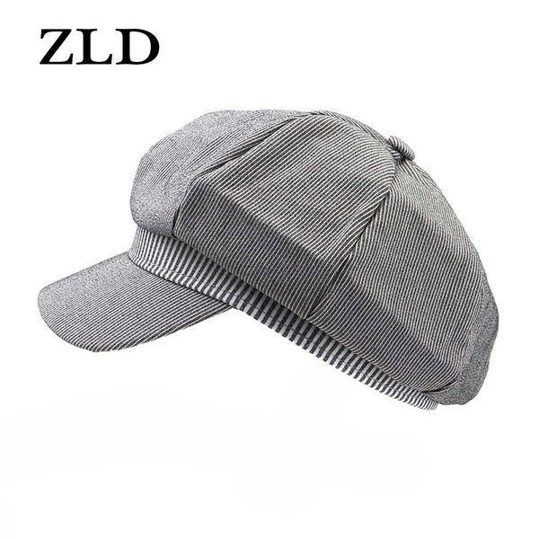 

zld beret female korean version of the tide spring and summer japanese hero painter hat octagonal cap ladies casual hat, Blue;gray