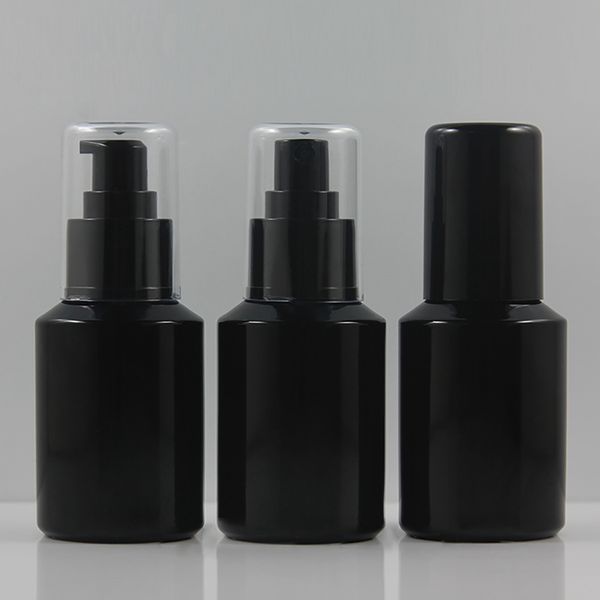 

60ml black refillable pre pump gla pray bottle liquid container perfume atomizer travel lotion gla bottle with pump