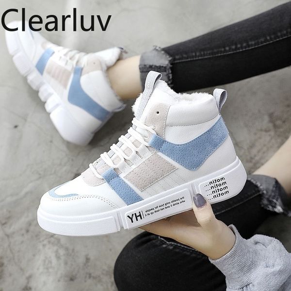 

new women's warm boots high-plus velvet sneakers women suede comfortable snowboots botas de nieve mujer winter sneakers, Black
