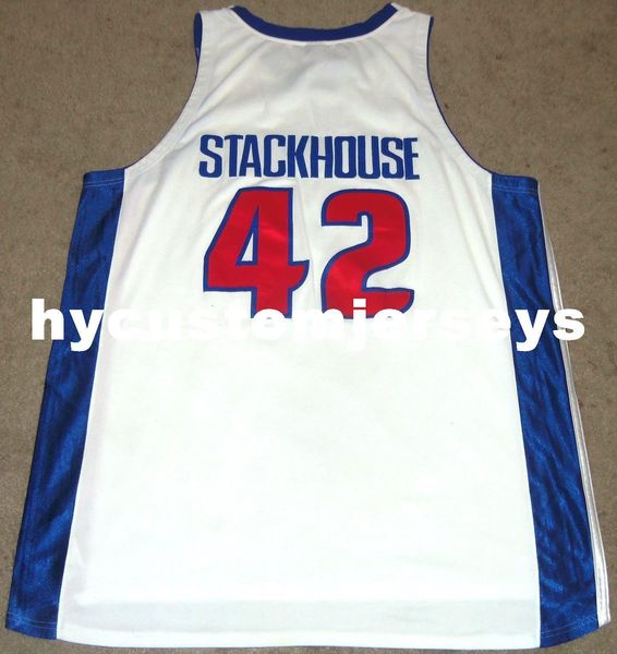

new jerry stackhouse #42 sewn nk jersey sewn mens vest size xs-6xl stitched basketball jerseys ncaa, Black;blue
