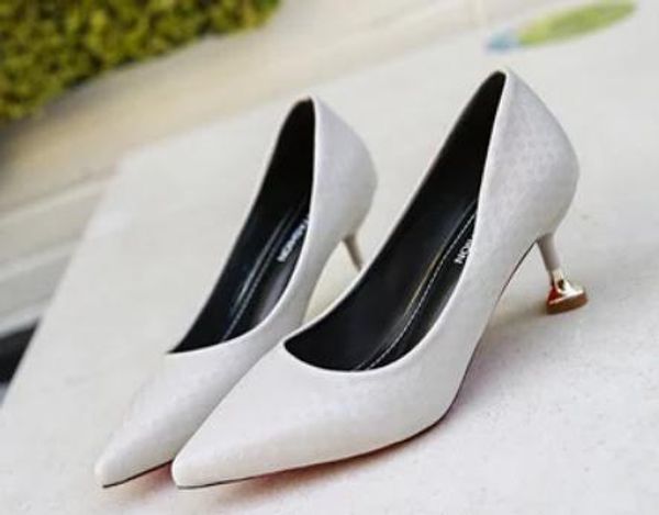 

2019 women's shoes in spring and autumn with new style high heel fine heel pointed end @02, Black