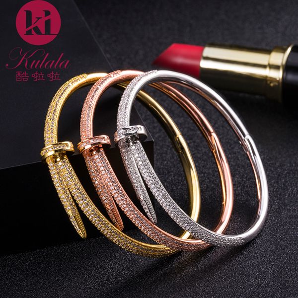 

luxury jewelry with diamond nails ladies bracelet christmas party gift, White