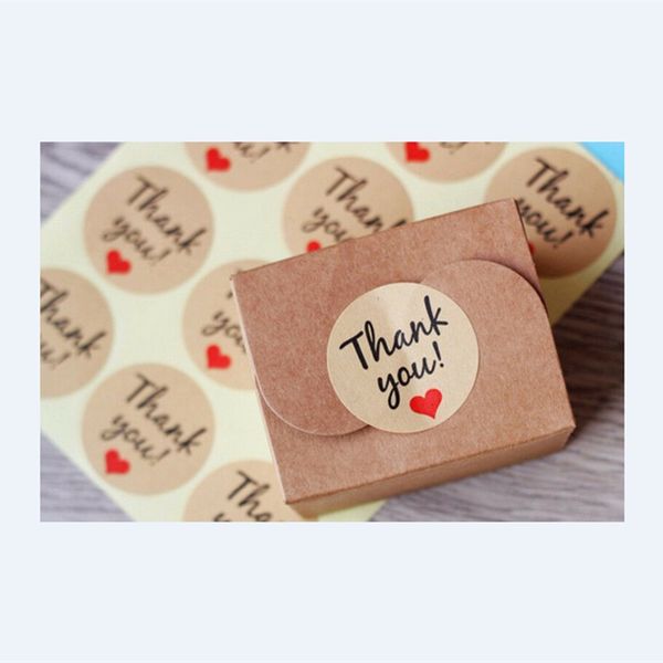

120pcs packaging seals kraft stickers label letter thank you gift paper decor party