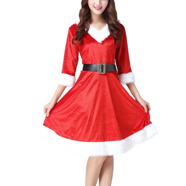 

women christmas red costume dress cos performance party clothing christmas costumes, Silver