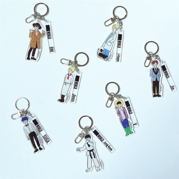 

kpop bangtan boys acrylic world tour ost cake waltz netmarble takeone key chain keyring jimin jin suga j-hope rap monster ljj791, Silver