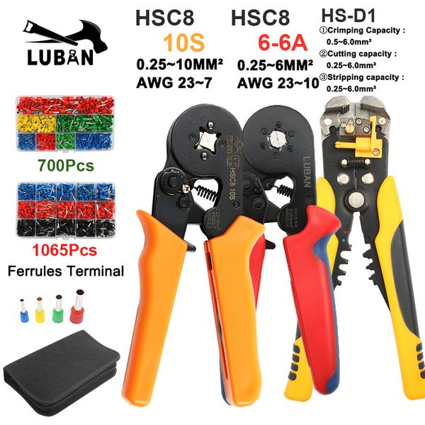

pliers hsc8 6-6 10s mini-type self-adjustable crimping plier 0.25-10mm 6-16mm multi tools hands with packing hs-d1