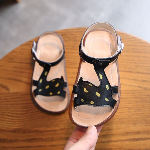 

2020 летняя обувь для девочек baby girl палевый т-образный ремешок сандалии as0254, Black;red