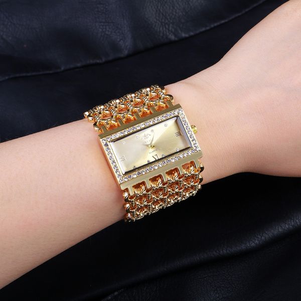

womens watch fashion square wide metal steel strap bracelet watch casual dress laides quartz wristwatch relogio feminino #a, Slivery;brown