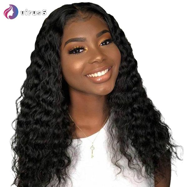 

water wave lace closure wigs peruvian 13x4 full lace human hair wigs ing, Black