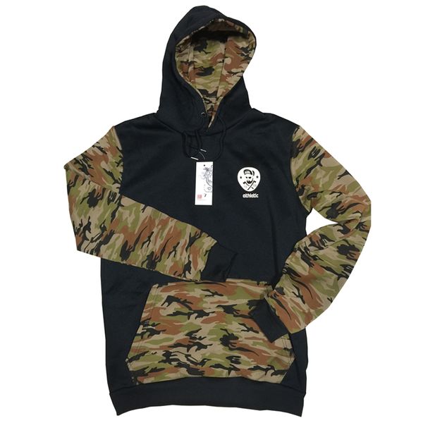 

camo camouflage оптово-толстовка мужчина 2016 hip hop printed mens двойной кармана камуфляж co заплатки пиджаки костюма тонких мужчины hoody, Black