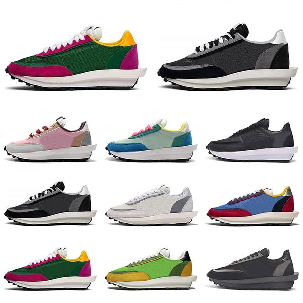 

sacai ldv waffle daybreak mens trainers casual shoes triple black white pink green men women sports sneakers size 5.5-11