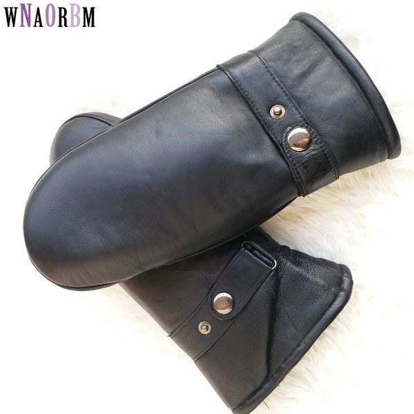 

men sheepskin gloves genuine leather glove for men winter outdoor warm fur thickening thermal gloves winter, Blue;gray