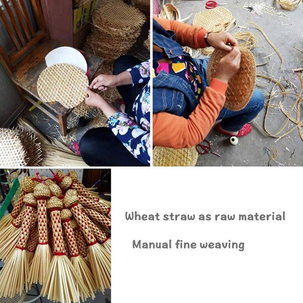 

easy-pure hand-woven wheat straw fan old man summer natural hand fan environmentally friendly hand-woven fan decoration heart fa other home