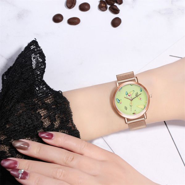 

metal mesh strap watch korean men and women quartz ladies women wrist watches dress watch gifts wrist party decoration rose gold, Slivery;brown