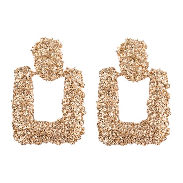 

statement drop earrings metal geometric earrings square dangle earrings, Golden