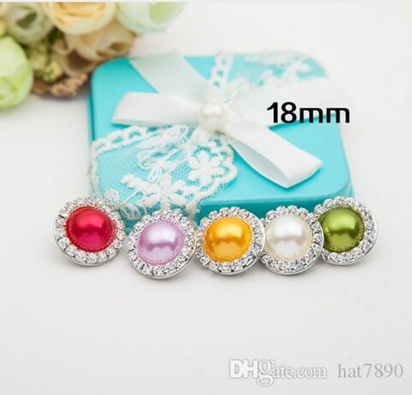 

selling 10pcs lot mix colors pearl snaps buttons jewelry 18mm snap charms crystal diy snap charm for snap bracelet