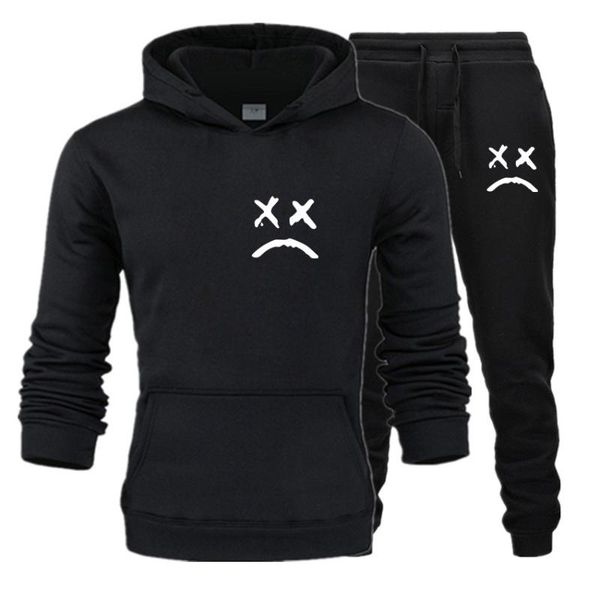 

shang jia спортивный костюм мужчин костюм мужчин плакать hoodies наборов s спортивная jogger хип-хоп мужской печати tracksuit устанавливает, Gray