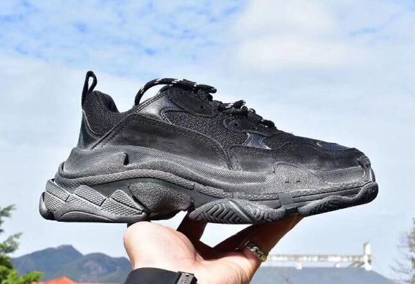

bred retro luxury womens mens sneaker casual shoes mesh trainers for old dad triple s party trendy shoes daily lifestyle skateboarding shoe, Black