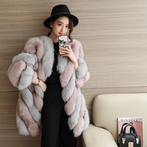 

new teddy coat faux fur long plush coat women lamb fur winter warm thick jacket female overcoat elegant vintage outwear, Black