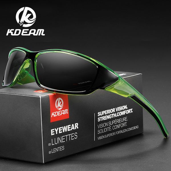 

kdeam brand fishing glasses outdoor sport sunglasses for men pc frame hd lens polarized uv400 eye glasses climbing sun glassess y200420, White;black