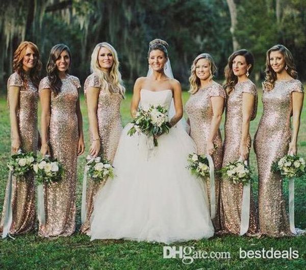 

2019 дешевые блестками платья невесты шампанское jewel шеи короткими рукавами вечерние платья abendkleider свадебные платья выпускного вечер, White;pink