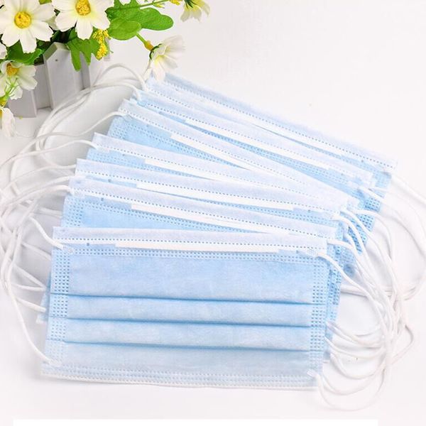 

одноразовая маска для лица 3 слоя пылезащитный защитный чехол для лица маски антипылевые одноразовые салонные ушные раковины маска для рта п