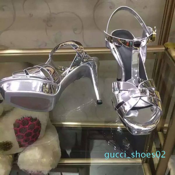 

2016 brand new candy color gladiator sandals women genuine leather shoes platform pumps high heels shoes woman sandalias mujer 35-41 gg02, Black