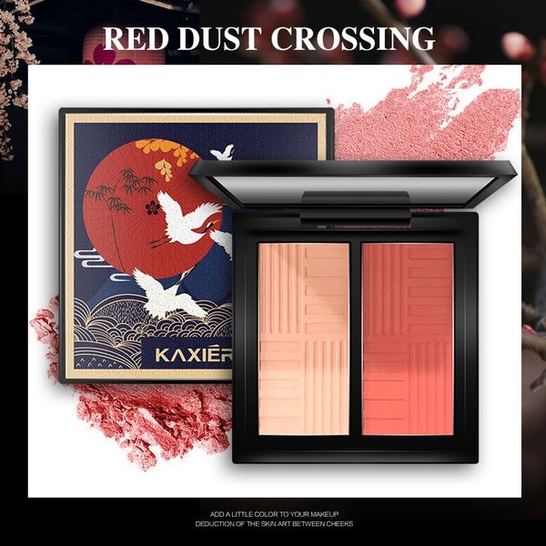 

retro blush colors rouge dust red matte long lasting refresh color makeup repair gas with mirror brush