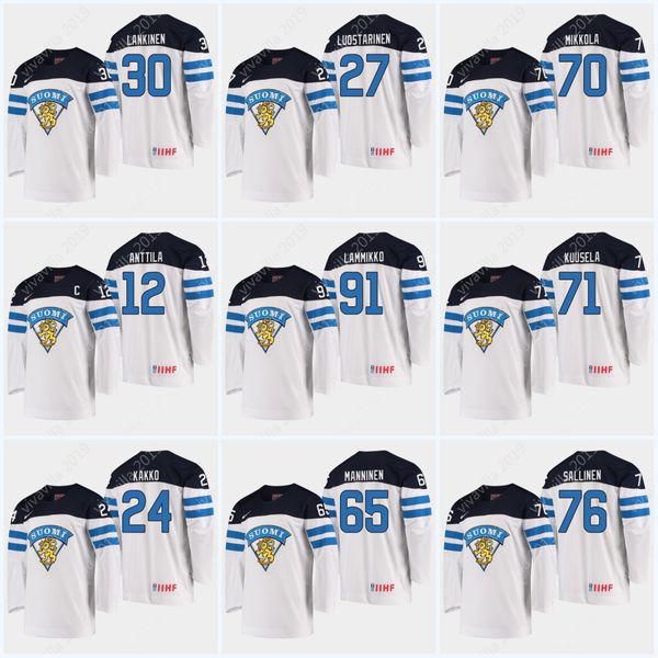 

Juho Lammikko Jersey Finland 2019 IIHF World Championship Jere Sallinen Kaapo Kakko Kristian Kuusela Kristian Kuu Niko Mikkola Harri Pesonen