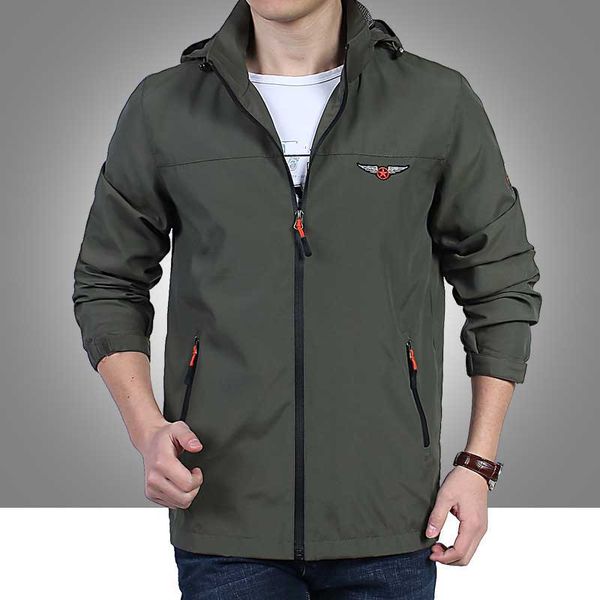 

autumn spring military bomber jacket korean fashion clothing men hooded casual jacket windbeaker male outwear coat plus size, Black;brown