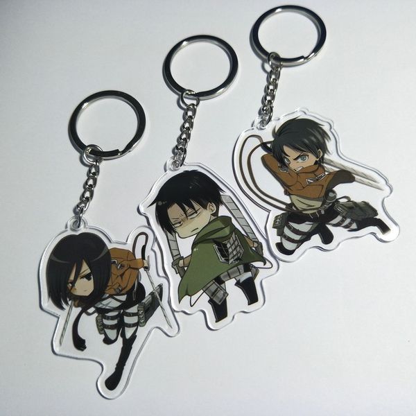 

ivyye attack on titan fashion anime acrylic key chains cartoon keyring keychain pendant toys keyholder birthday gifts new, Silver