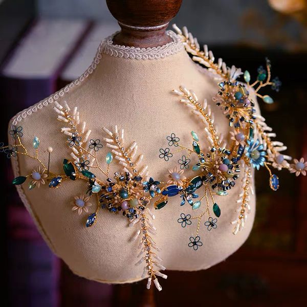 

luxurious rhinestone bridal hairbands headdress crystal brides tiaras headpiece wedding hair accessory evening hair jewelry, Golden;white