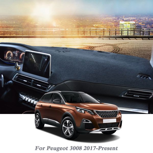

car styling dashboard avoid light pad instrument platform cover rose mat for 3008 2017-present lhd&rhd anti-dust mat