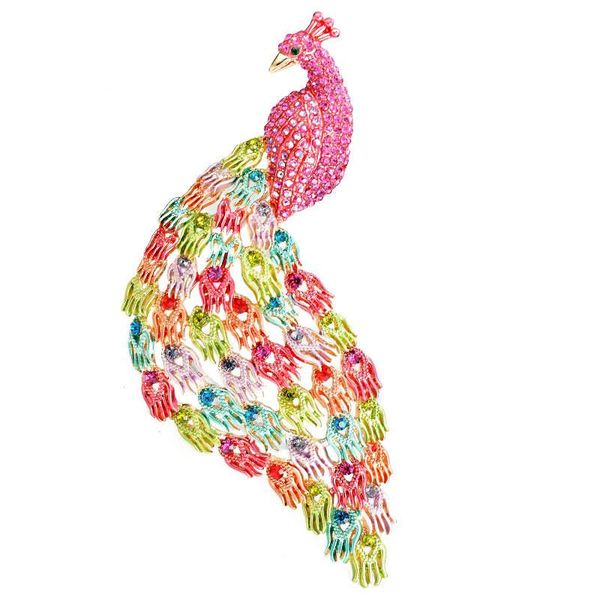 

высококачественные новые продукты моды личности красочный павлин брошь pin rhinestone кристалл платье пользовательские женские аксессуары юв, Gray