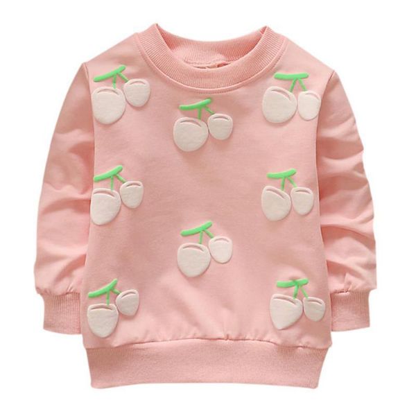 

2019 New Baby cotton Tops autumn Winter Small children round necked strawberry hedging Kids long sleeves hot sale