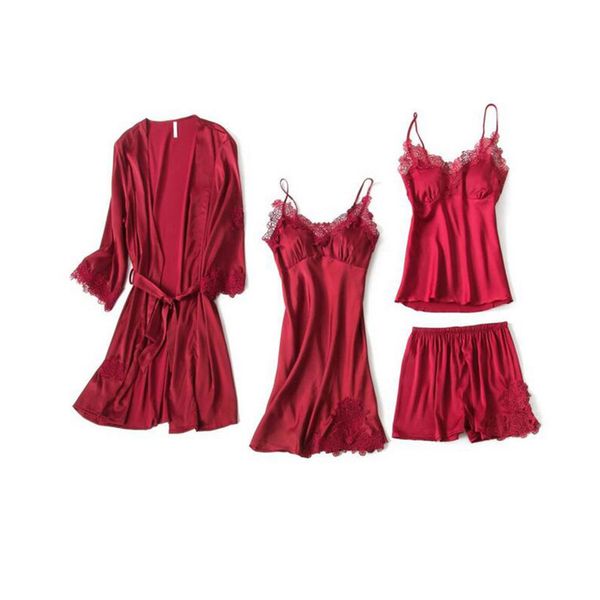 

2019 new sale summer polyester solid new women fashionable pajamas lingerie babydolls underwear robe nightdress, Black;red