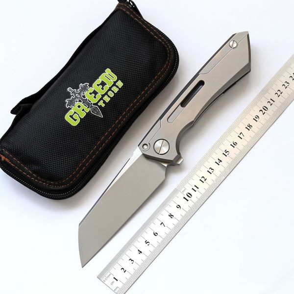 

Зеленый шип SNECX BUSTER M390 Складной нож Титановая ручка Медная прокладка Открытый кемпинг Охотничий карман Карманные ножи для сбора фруктов EDC Инструменты