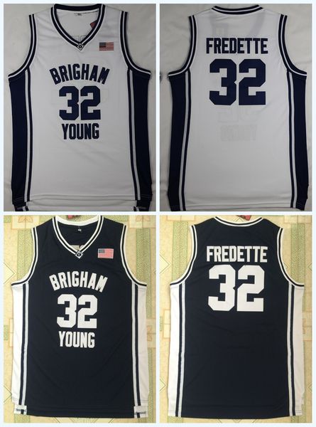 

brigham young cougars jimmer fredette college basketball jerseys 32 jimme 100% stitched college basketball jerseys s-3xl fast shipping, Black