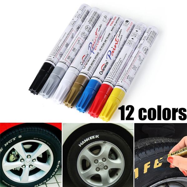 

2020 paint marker universal white car motorcycle whatproof permanent tyre tire tread rubber paint marker pen 5 colors eea258