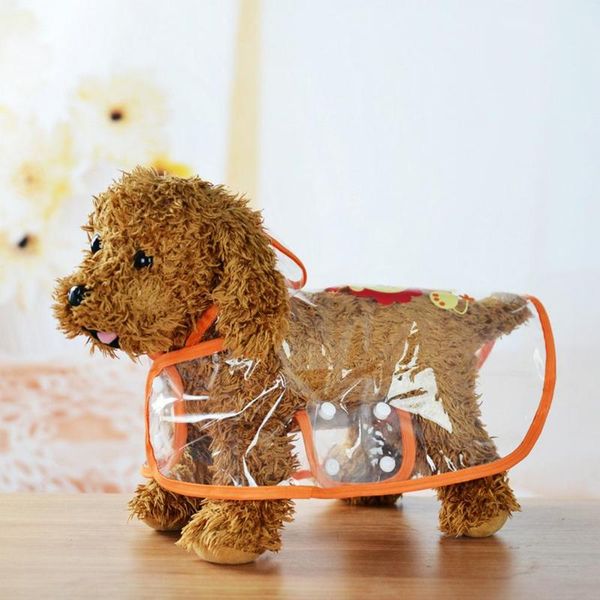 

мультфильм прозрачная собака дождевик водонепроницаемая с капюшоном cat puppy pet rain coat