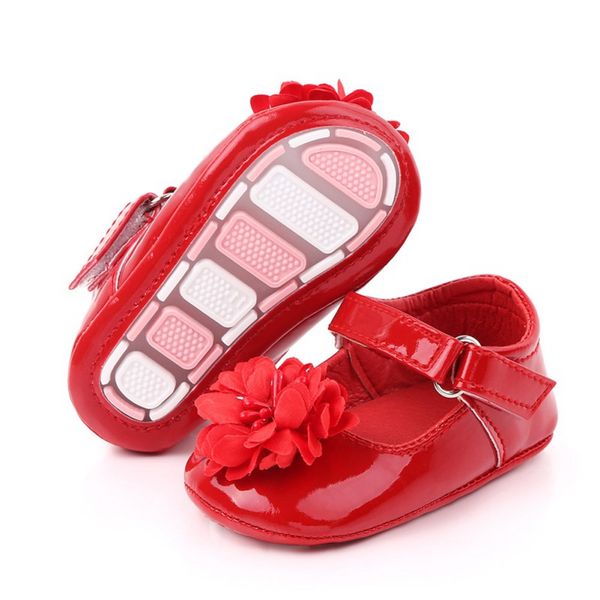 

newborn baby pu leather shoes baby girl cute prewalker flower soft soled non-slip footwear crib shoes