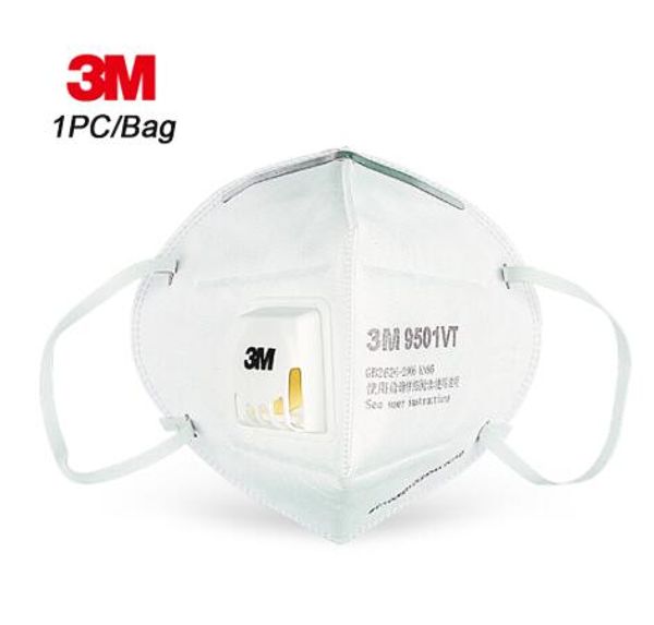 

3m 9501vt 1pc kn95 particulate respirator protective masks safety mask with valve pm2.5 haze fog dustproof mouth mask outdoor