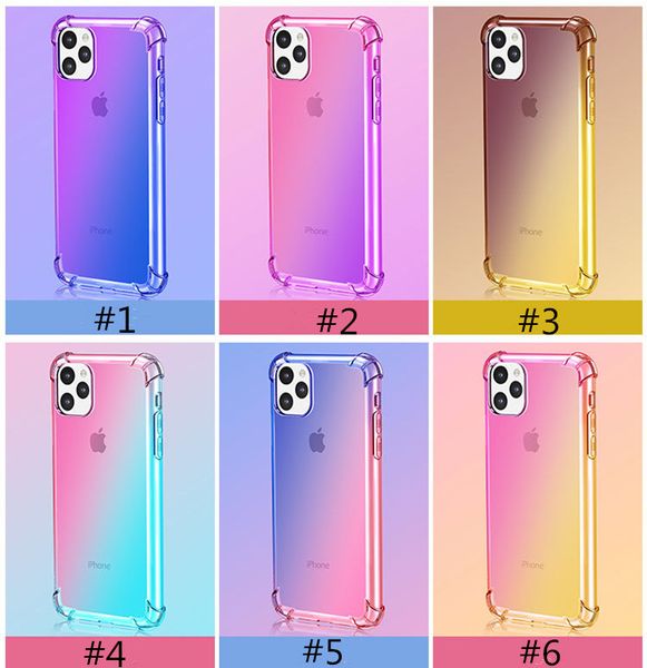 

gradient colors soft tpu transparent cases for iphone 11 pro max xr xs 8 7plus 6s for samsung s10 s9 note 9