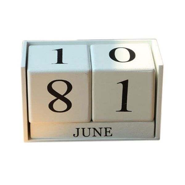 

vintage wooden perpetual desk calendar block planner permanent deskorganizer diy agenda