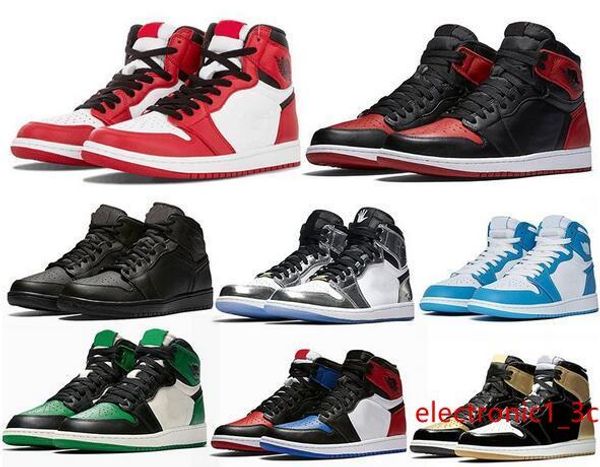 

new 1 high og bred toe chicago banned game royal basketball shoes men 1s 3 shattered backboard shadow multicolor sneakers us7-13