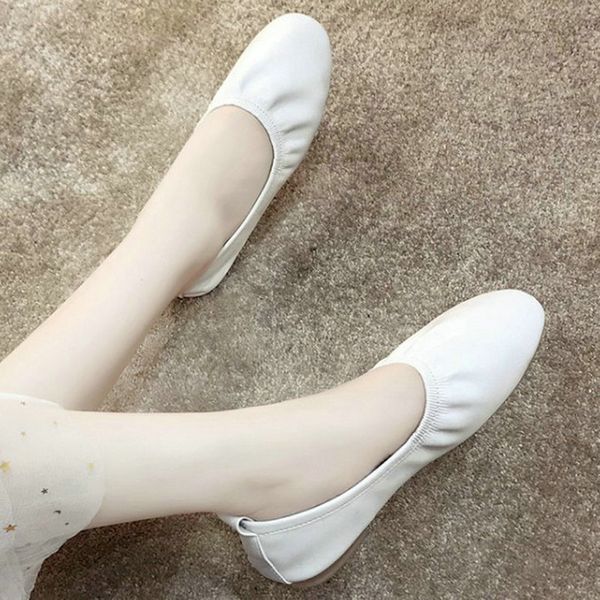 

size 35-51 nice new women laze flats summer pointed toes concise shoes woman flat heels school girls ballet dance loafers, Black