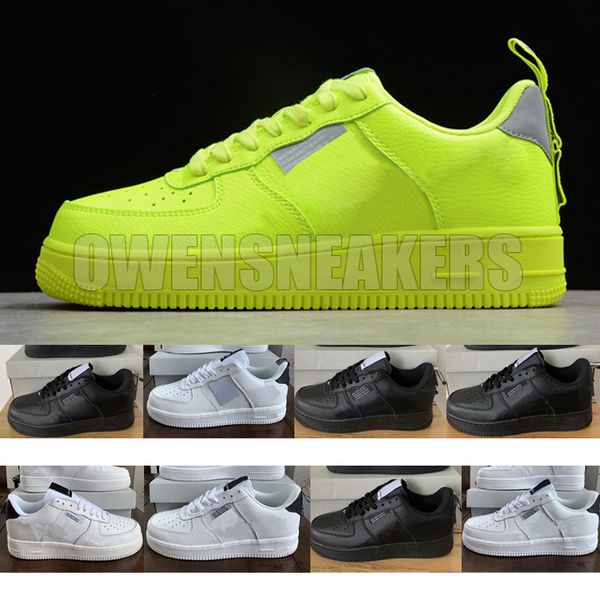 

2019 brand chaussures forces low 1 mens women running shoes orange one utility white black green volt forced 1s trainers designer sneakers