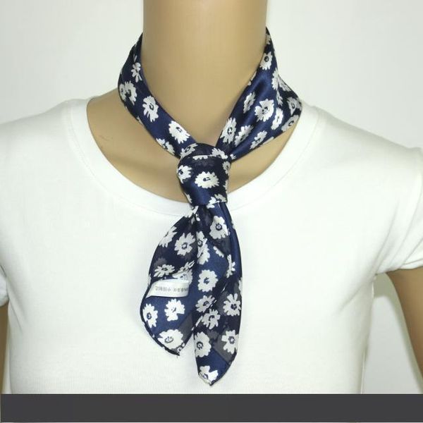 

новая девушка женщины цветочный атлас шелковый шарф длинные квадратные шарфы шейные платки 12 мм толщиной унисекс #4061, Blue;gray