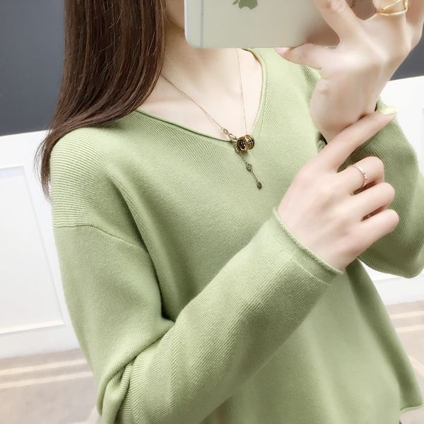 

3236 - real-time v-collar knitted sweter 36 [g zone 11]ag, White;black