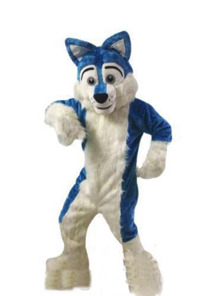 

2019 factory direct new blue husky dog mascot costume cartoon wolf dog character clothes christmas halloween party fancy dress, Red;yellow